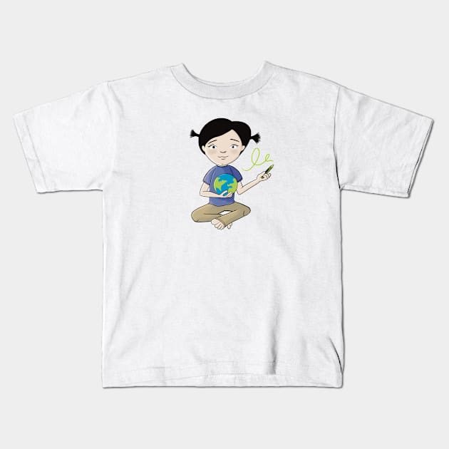 World in Her Hands Kids T-Shirt by Dori Durbin